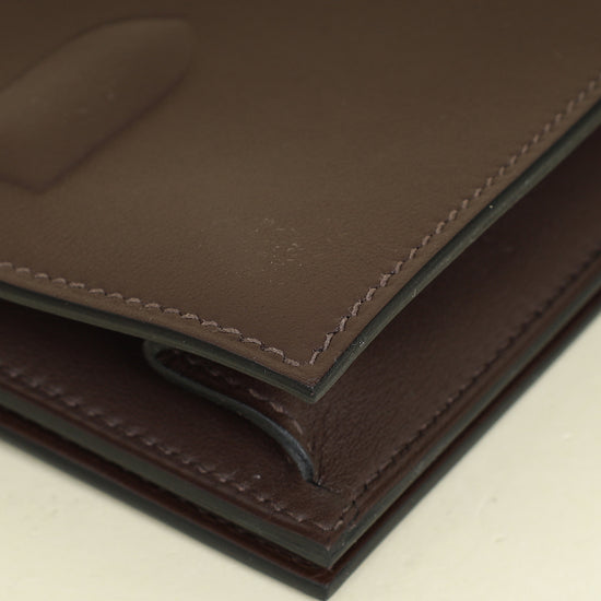 Hermes Rouge Sellier Birkin Shadow Clutch