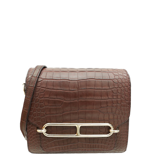 Hermes Bordeaux Matte Alligator Sac Roulis Mini Bag