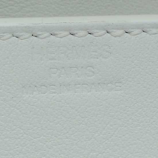 Hermes New White Swift Birkin Shadow Clutch