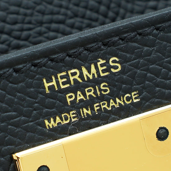 Hermes Noir Kelly 28 Sellier Bag