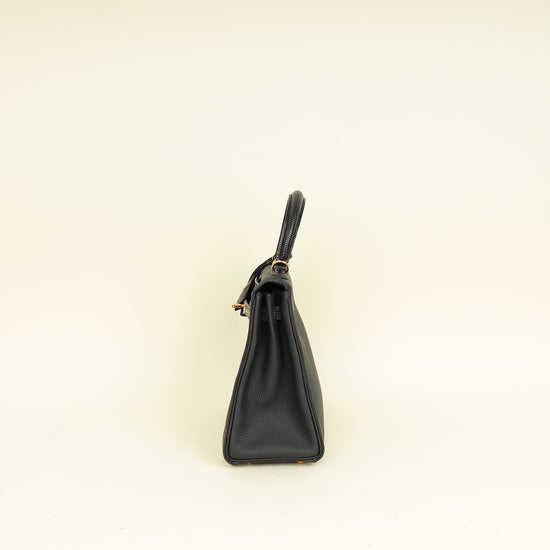 Hermes Noir Retourne Kelly Touch 25 Bag