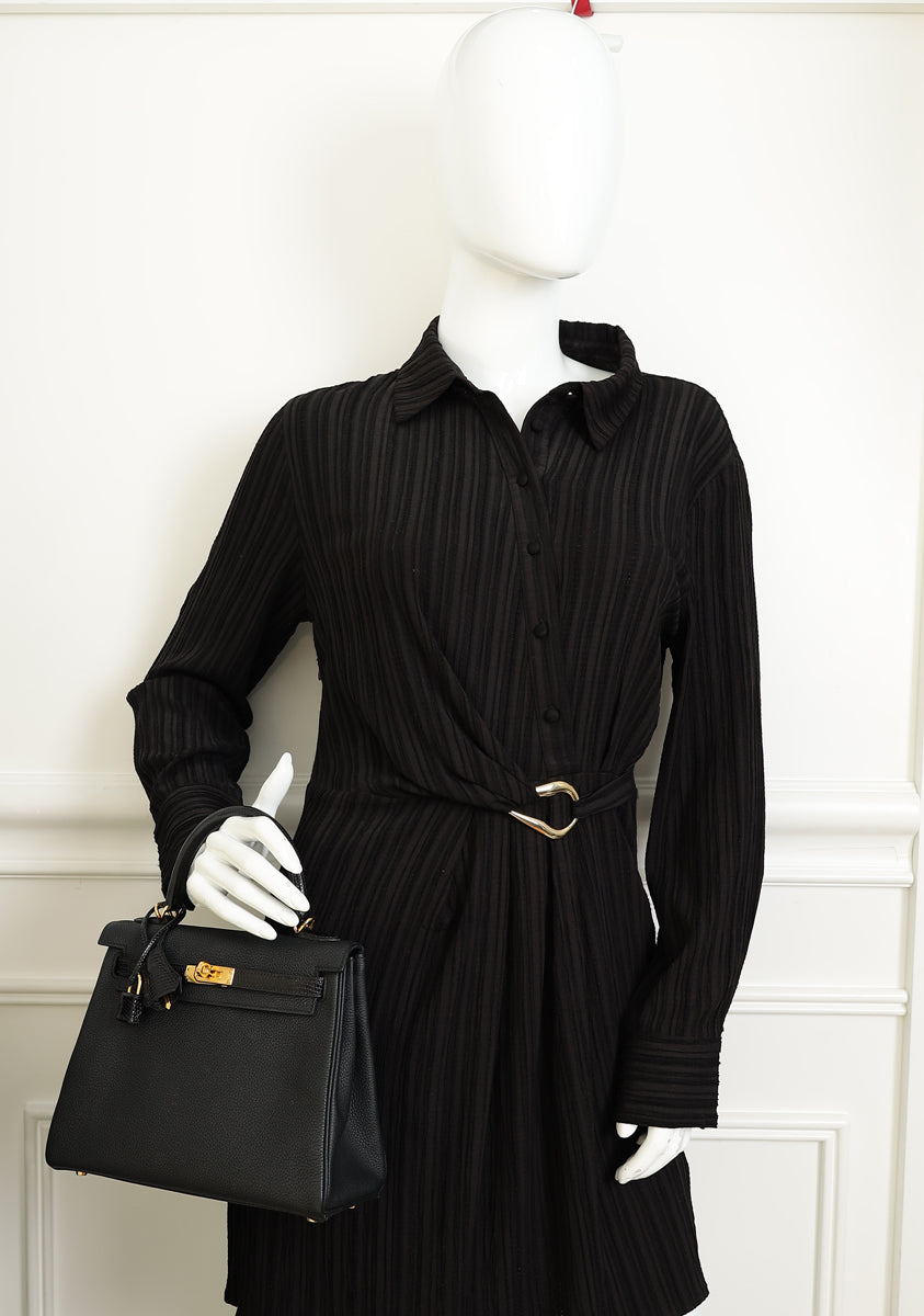 Hermes Noir Retourne Kelly Touch 25 Bag