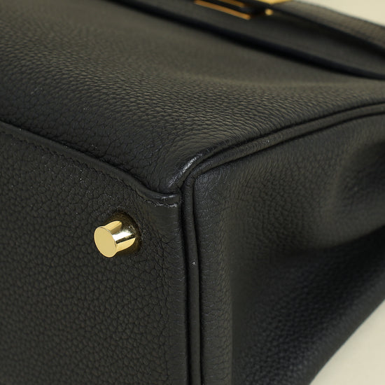 Hermes Noir Retourne Kelly Touch 25 Bag