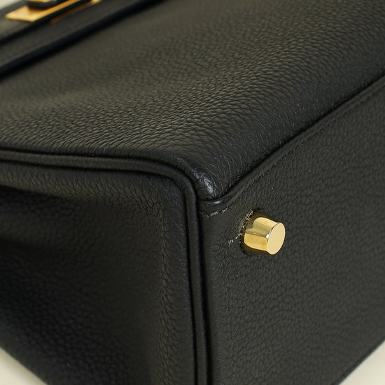 Hermes Noir Retourne Kelly Touch 25 Bag