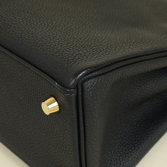 Hermes Noir Retourne Kelly Touch 25 Bag