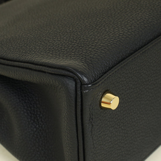 Hermes Noir Retourne Kelly Touch 25 Bag