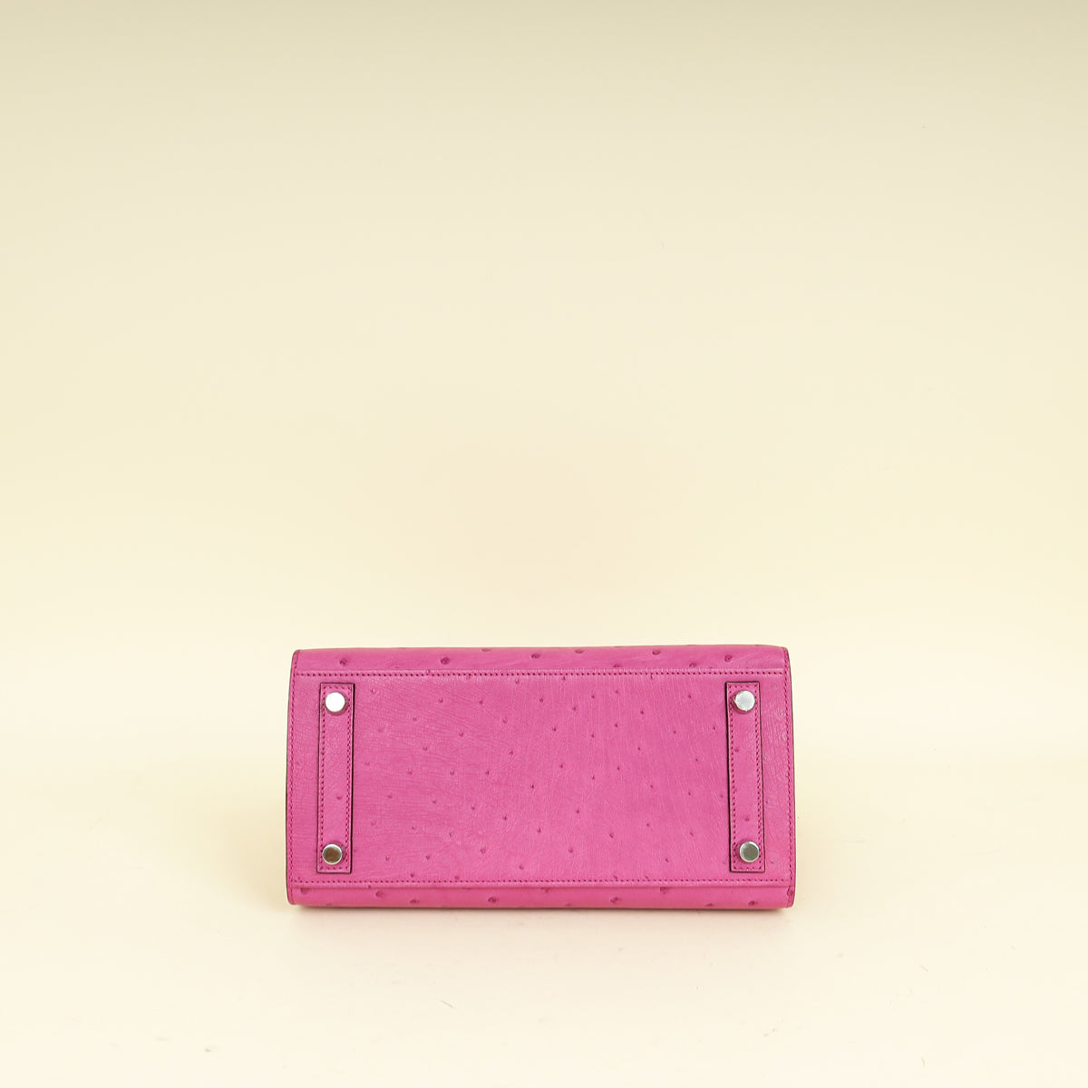 Hermes Rose Pourpre Sellier Ostrich Birkin 25 Bag