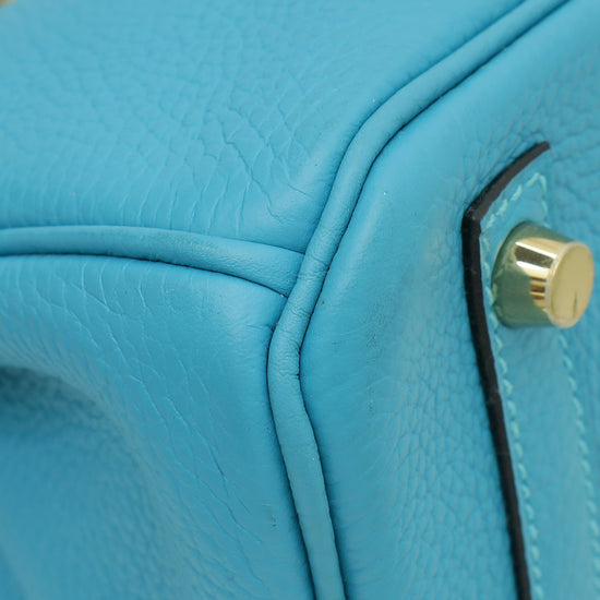 Hermes Turquoise Retourne Birkin 30 Bag