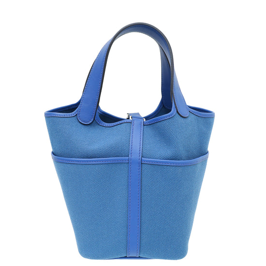 Hermes Bleu France Cargo Picotin Lock 18 Bag