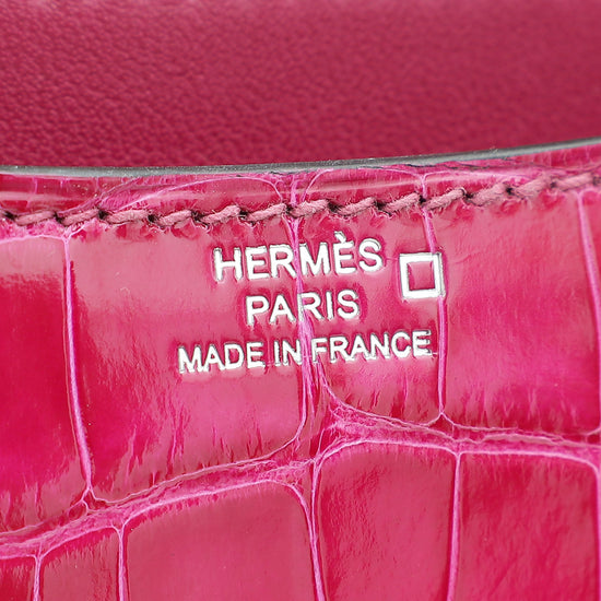 Hermes Rose Pourpre Shiny Alligator Constance 18 Bag-Hermes-THE CLOSET
