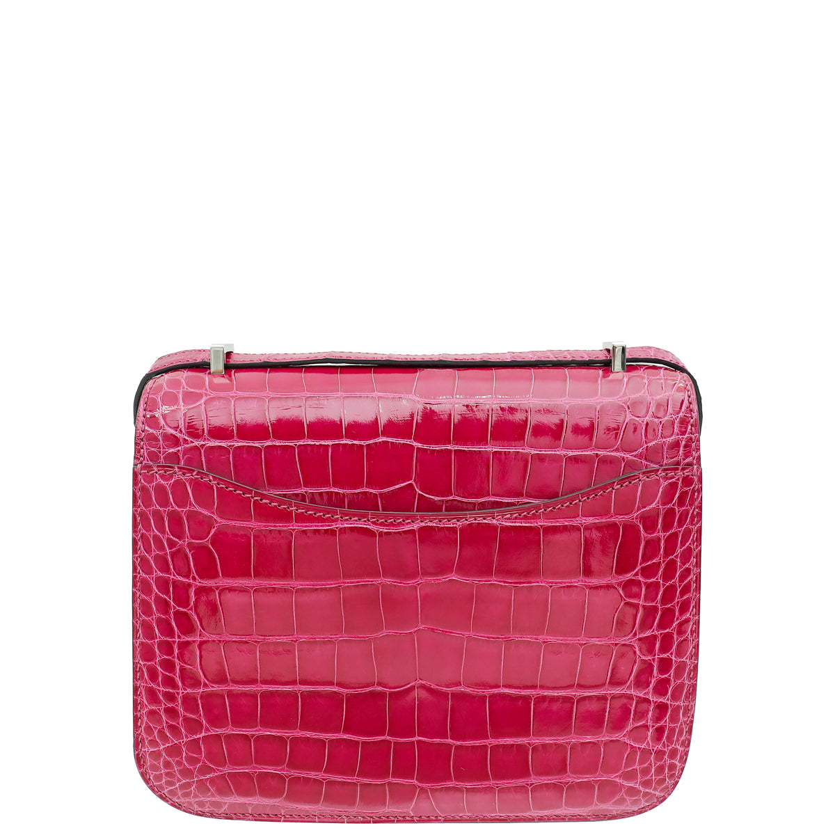 Hermes Rose Pourpre Shiny Alligator Constance 18 Bag