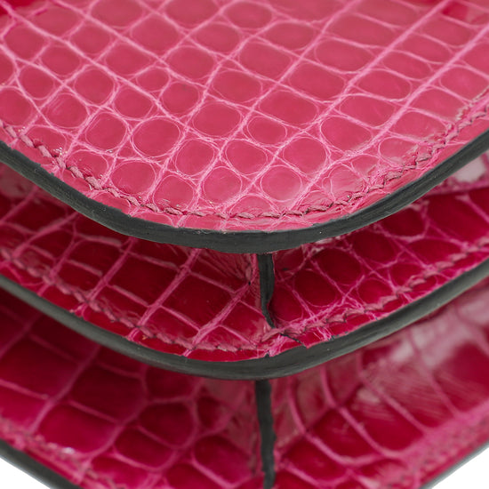 Hermes Rose Pourpre Shiny Alligator Constance 18 Bag-Hermes-THE CLOSET