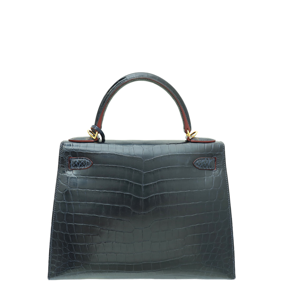 Hermes Bleu Marine Crocodile Niloticus Kelly Sellier 28 Bag-Hermes-THE CLOSET