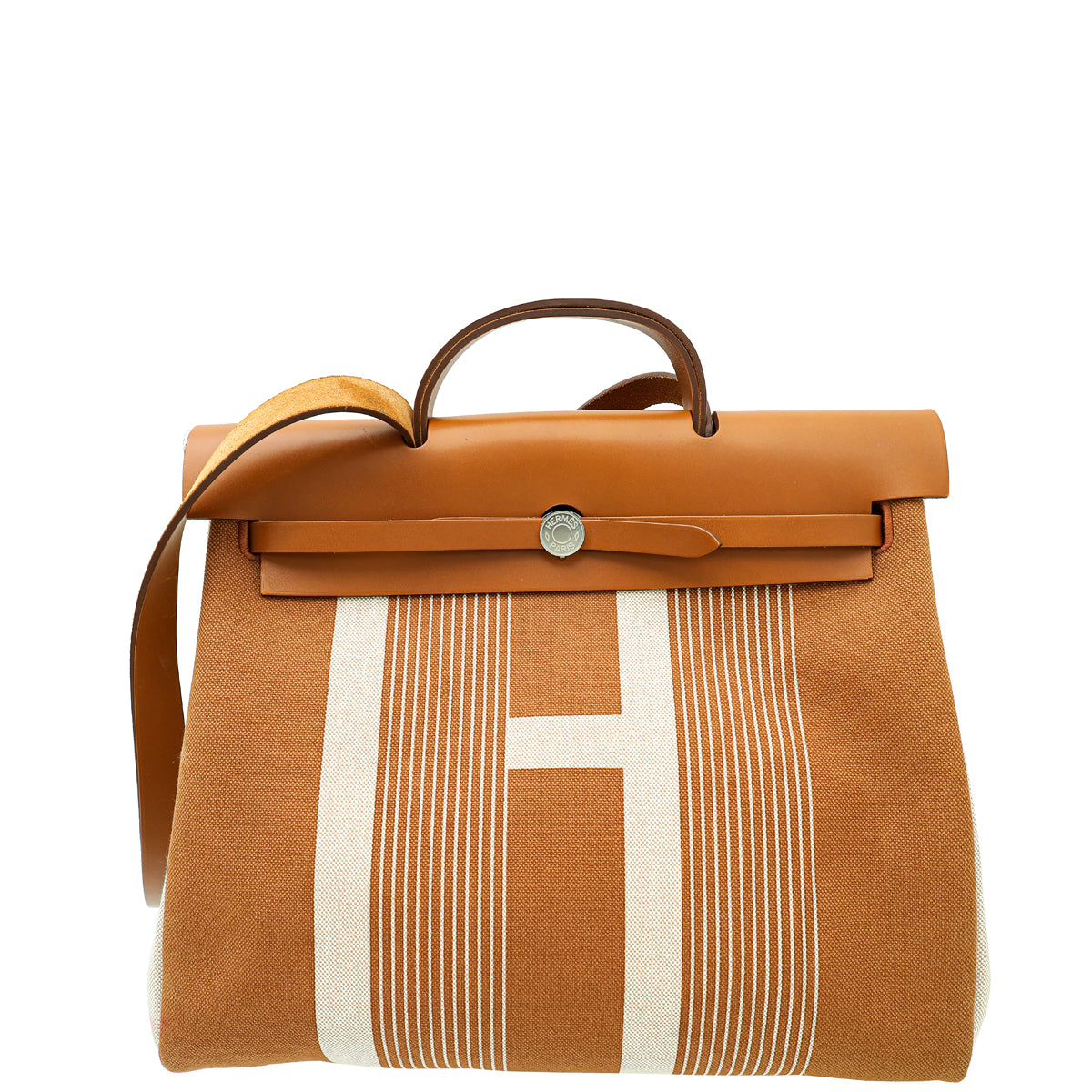 Hermes Bicolor Herbag 39 GM Retourne Toile Plume H Hunter Bag-Hermes-THE CLOSET