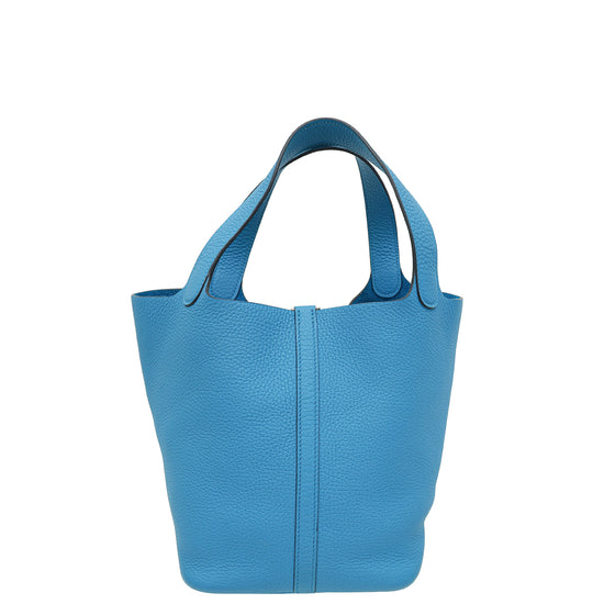 Hermes Bleu Frida Picotin Lock 22 Bag