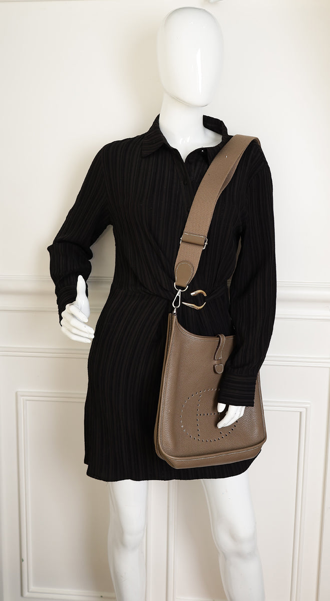 Hermes Etoupe Evelyne III PM Bag