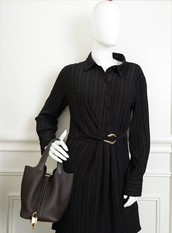 Hermes Chocolate Picotin Lock 18 Bag