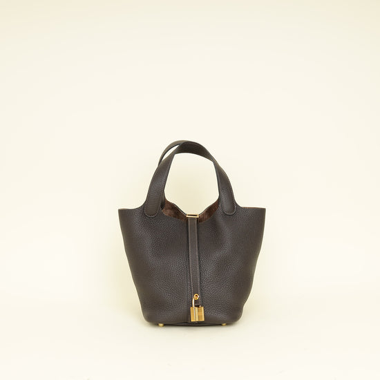 Hermes Chocolate Picotin Lock 18 Bag