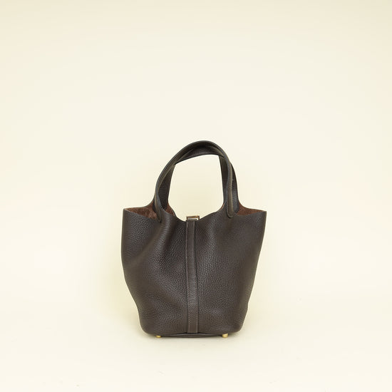 Hermes Chocolate Picotin Lock 18 Bag
