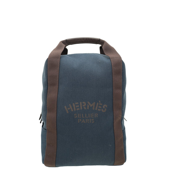 Hermes Bicolor Toile Groom School Backpack Bag