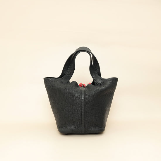 Hermes Monochrome Picotin Lock 18 Bag W/ Twilly