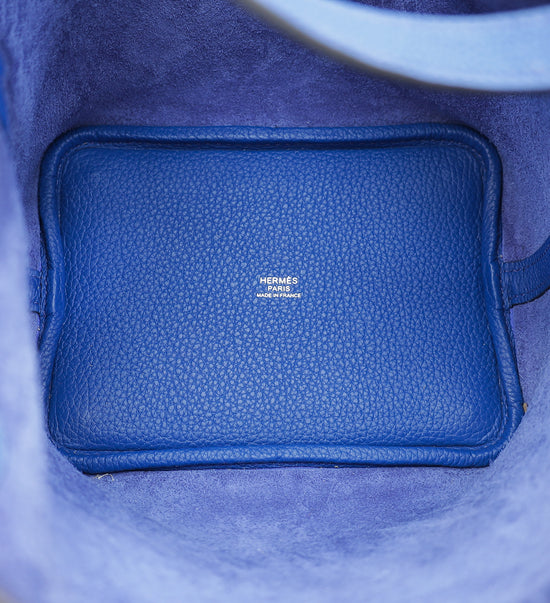 Hermes Bleu Royal Picotin Lock 18 Bag W/ Twilly