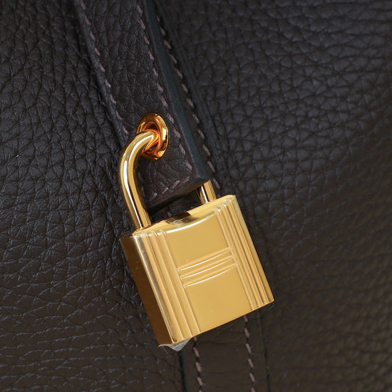 Hermes Chocolate Picotin Lock 22 Bag