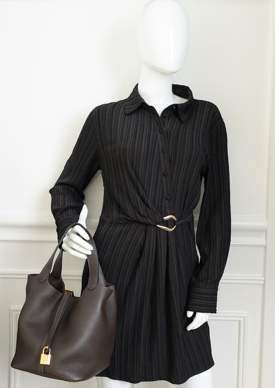 Hermes Chocolate Picotin Lock 22 Bag