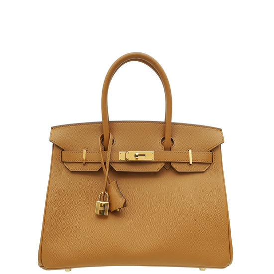 Hermes Caramel Retourne Birkin 30 Bag