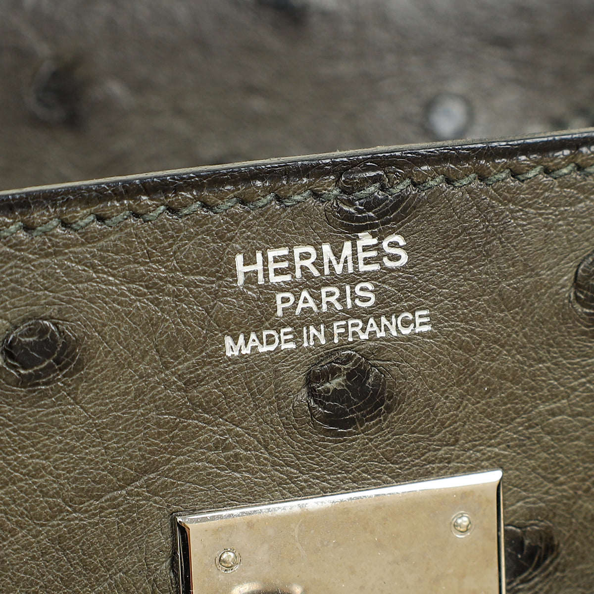 Hermes Vert Olive Ostrich Birkin 30 Bag