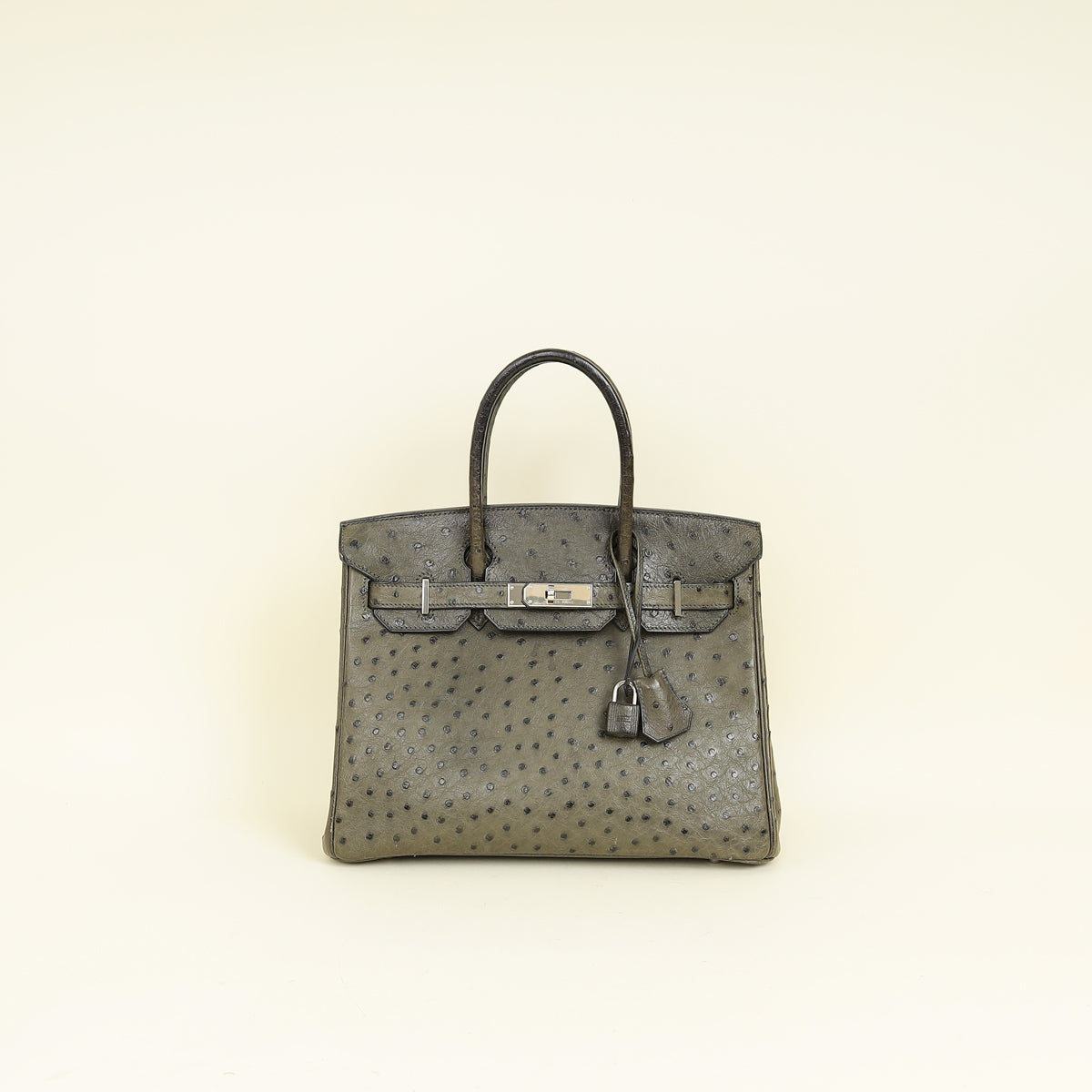 Hermes Vert Olive Ostrich Birkin 30 Bag