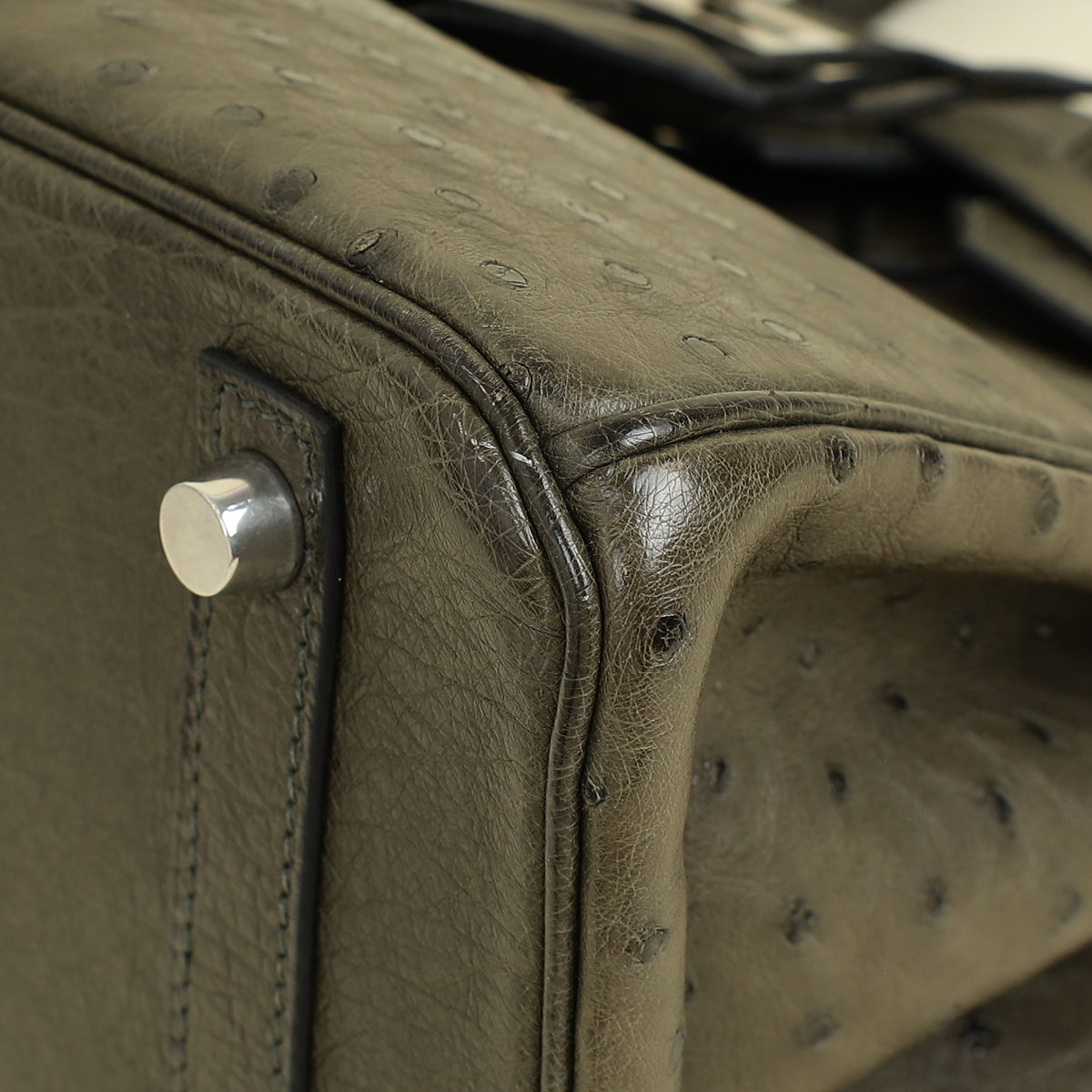 Hermes Vert Olive Ostrich Birkin 30 Bag