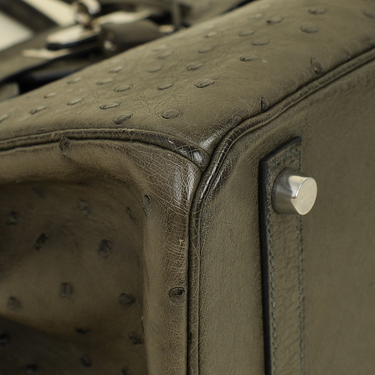 Hermes Vert Olive Ostrich Birkin 30 Bag