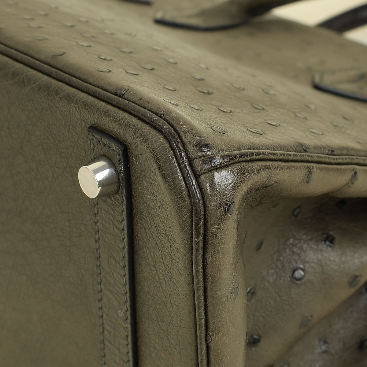 Hermes Vert Olive Ostrich Birkin 30 Bag