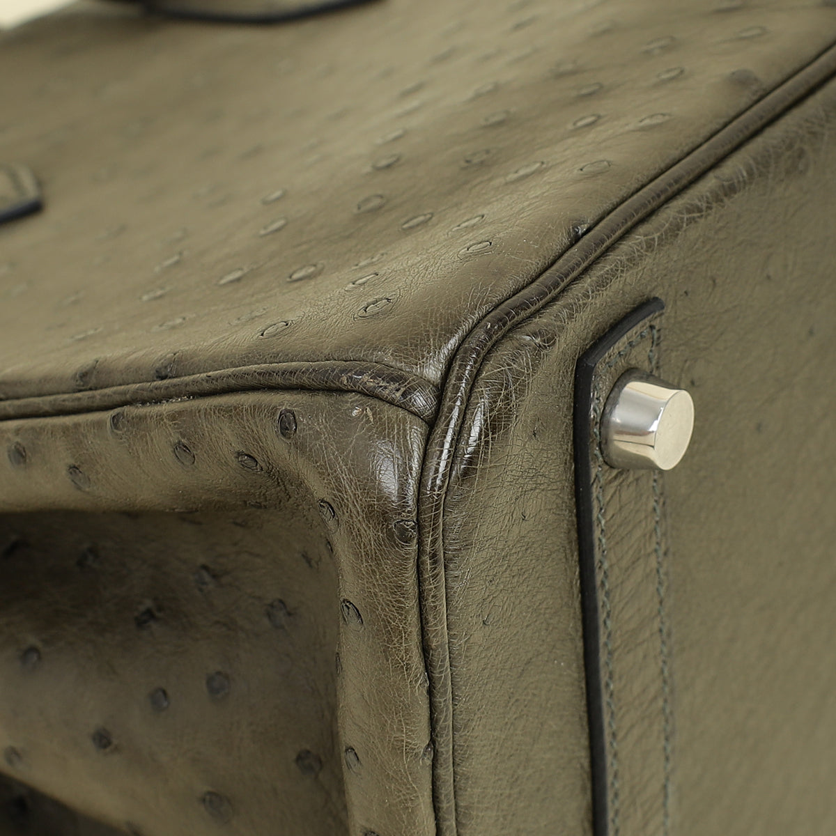 Hermes Vert Olive Ostrich Birkin 30 Bag