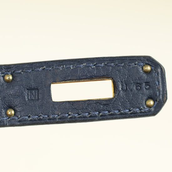 Hermes Bleu de Prusse Retourne Birkin 35 Bag