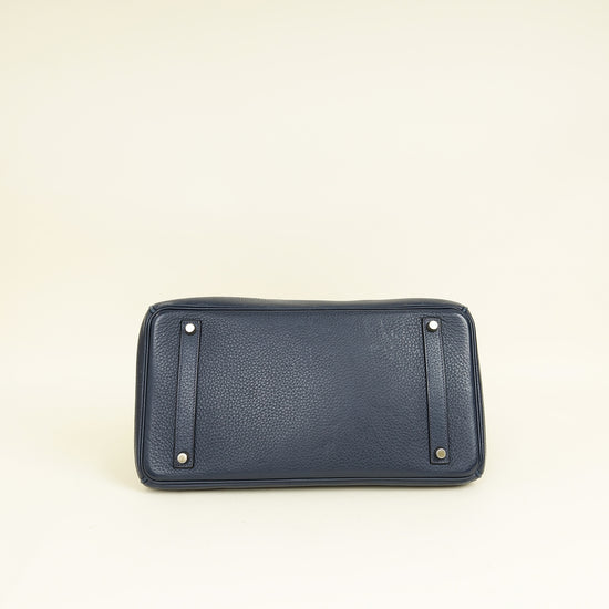 Hermes Bleu de Prusse Retourne Birkin 35 Bag