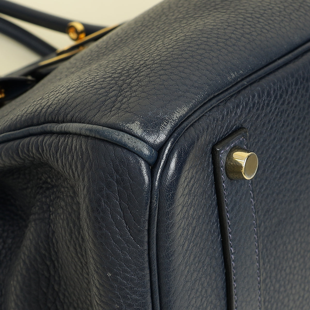 Hermes Bleu de Prusse Retourne Birkin 35 Bag