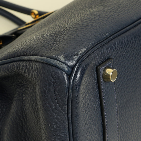 Hermes Bleu de Prusse Retourne Birkin 35 Bag