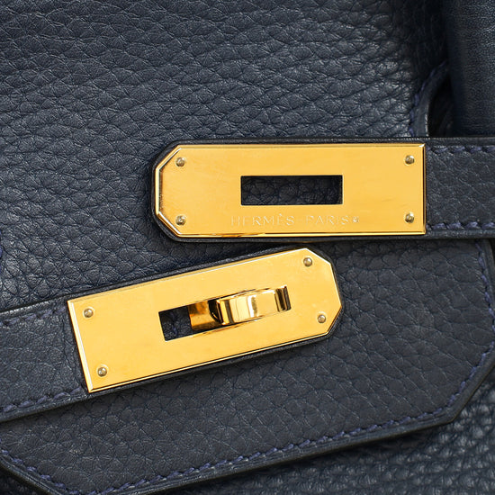 Hermes Bleu de Prusse Retourne Birkin 35 Bag