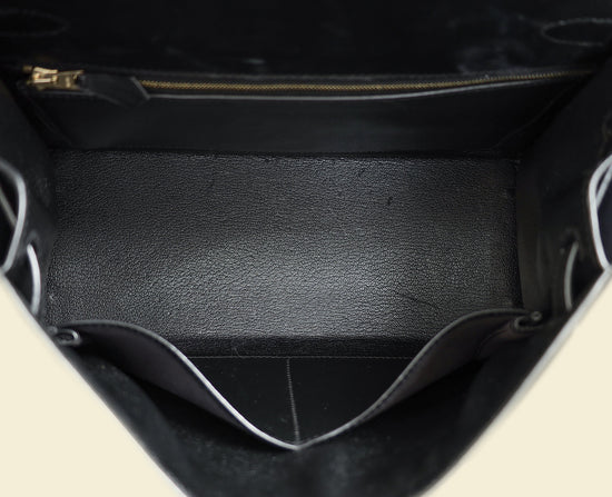 Hermes Noir Vintage Sellier Kelly 28 Bag