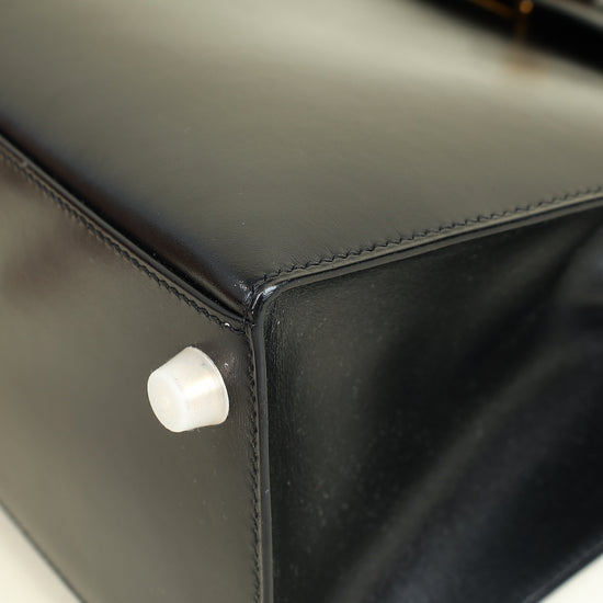 Hermes Noir Vintage Sellier Kelly 28 Bag