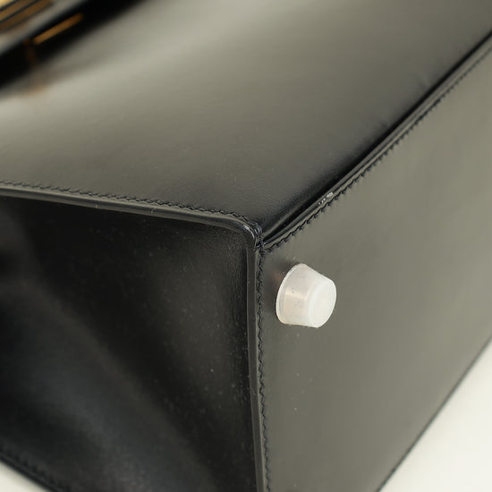 Hermes Noir Vintage Sellier Kelly 28 Bag