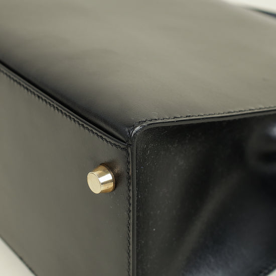 Hermes Noir Vintage Sellier Kelly 28 Bag