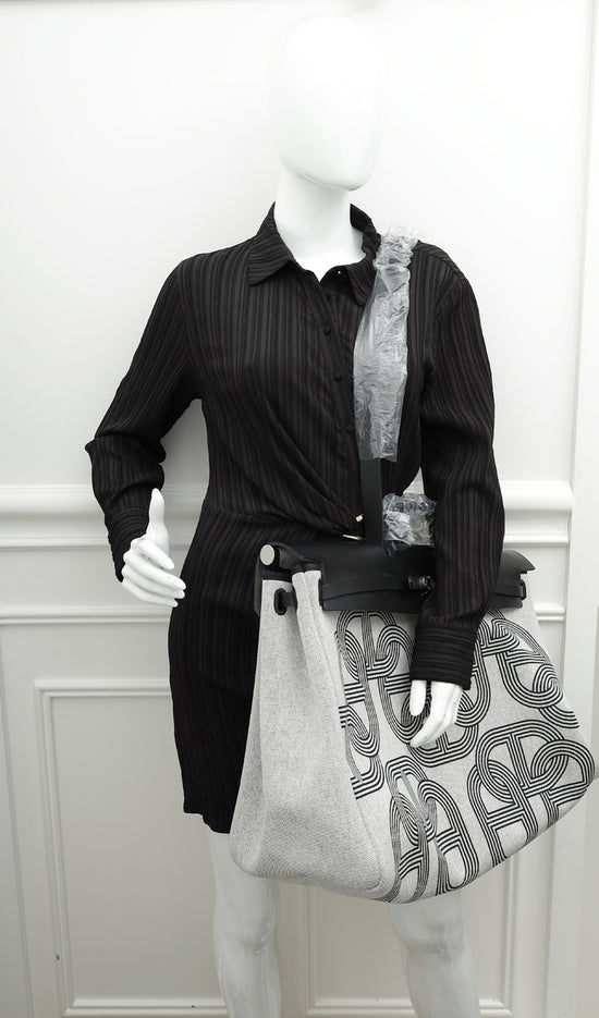 Hermes Bicolor Herbag Zip Cabine Circuit 24" Motif, Plume Bag-Hermes-THE CLOSET