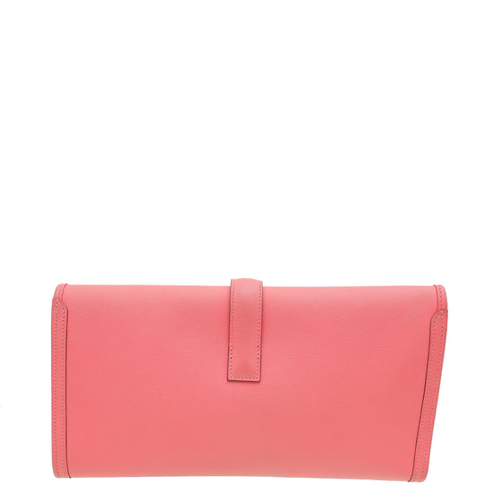 Hermes Rose Azalee Jige Elan 29 Clutch