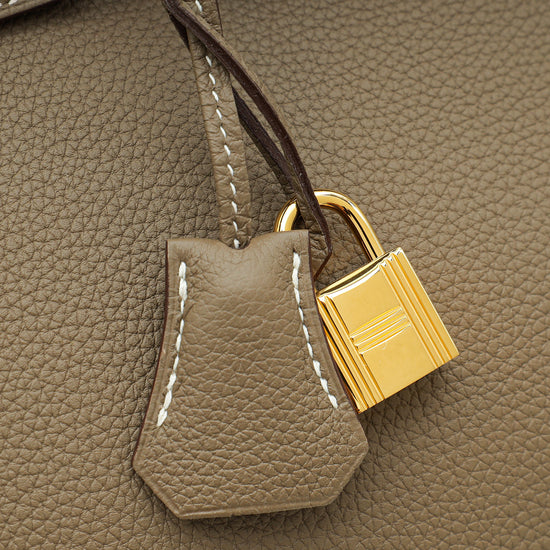 Hermes Etoupe Retourne Birkin 35 Bag