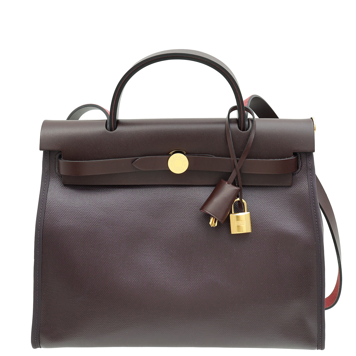 Hermes Tricolor Herbag Zip 31 Toile H Berline Vache Hunter Bag-Hermes-THE CLOSET