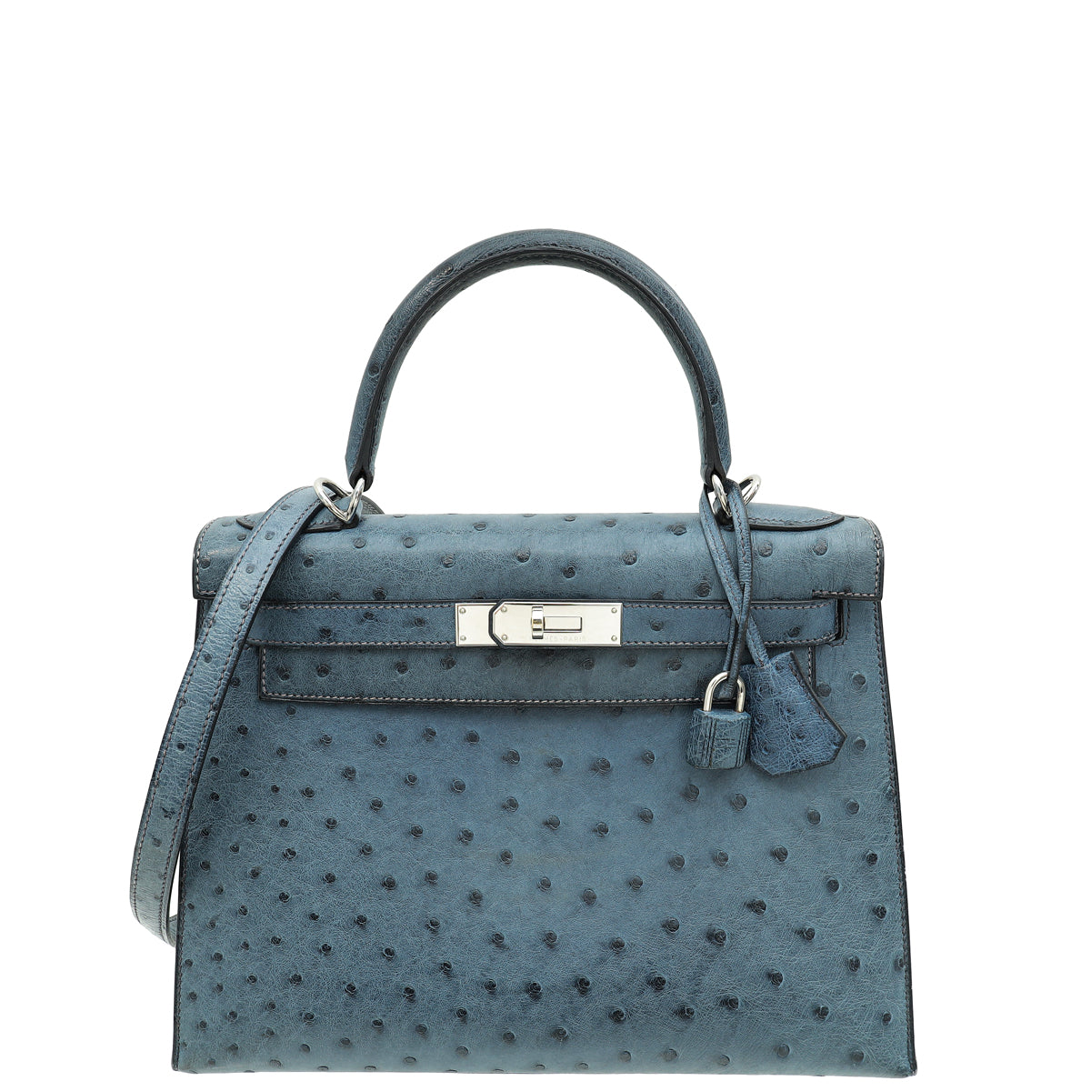 Hermes Bleu Roi Ostrich Sellier Kelly 28 Bag-Hermes-THE CLOSET