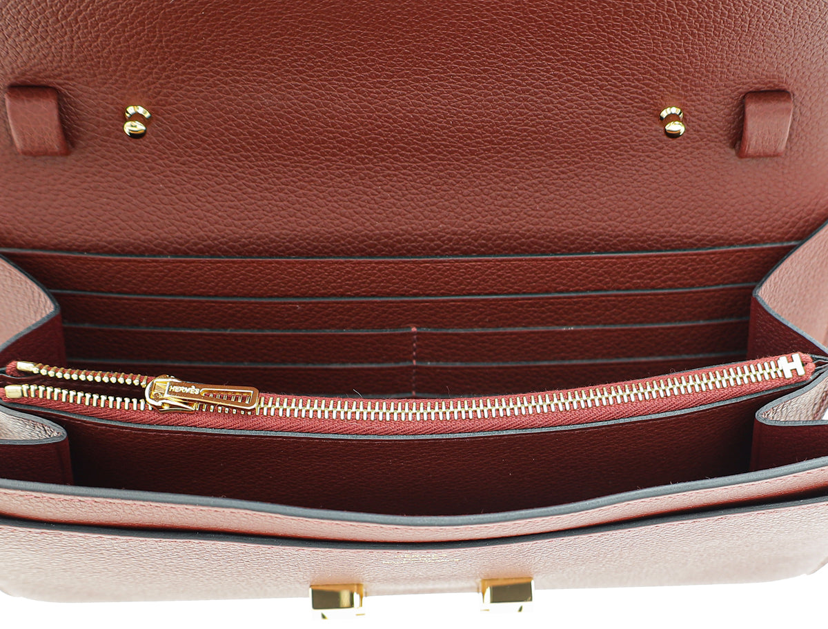 Hermes Rouge H Constance To Go Evercolor Wallet-Hermes-THE CLOSET